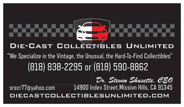 Die Cast Collectibles Unlimited | 14900 Index St, Mission Hills, CA 91345, USA | Phone: (818) 838-2295