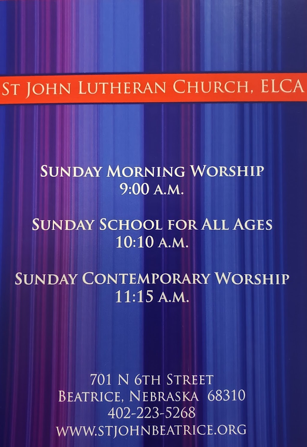 St John Lutheran Church | 701 N 6th St, Beatrice, NE 68310, USA | Phone: (402) 223-5268