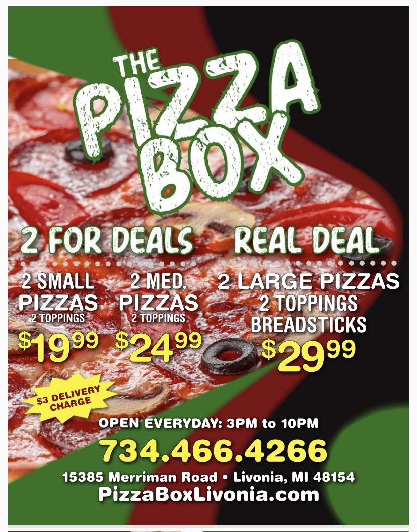 Pizza Box Livonia | 15385 Merriman Rd, Livonia, MI 48154, United States | Phone: (734) 466-4266