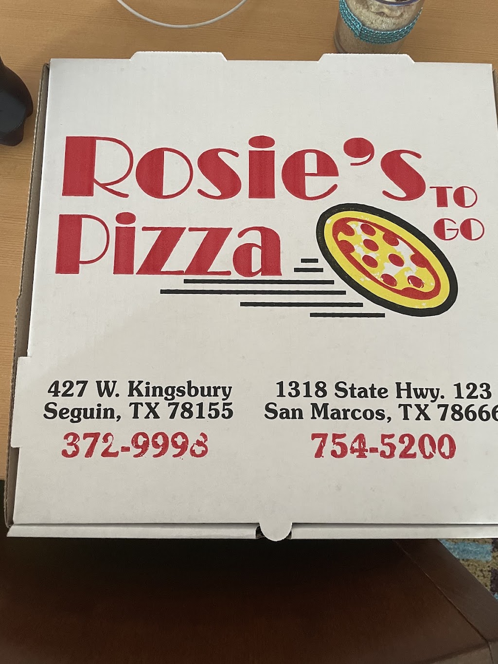 Rosies Pizza To Go | 1318 Texas Hwy 123, San Marcos, TX 78666, USA | Phone: (512) 754-5200