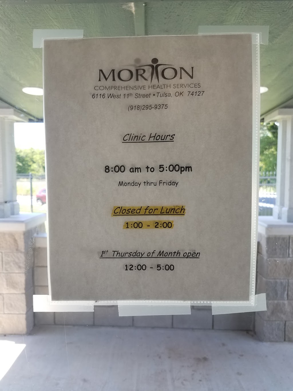 Morton Clinic Sandy Park | 6116 W 11th St, Tulsa, OK 74127, USA | Phone: (918) 295-9375
