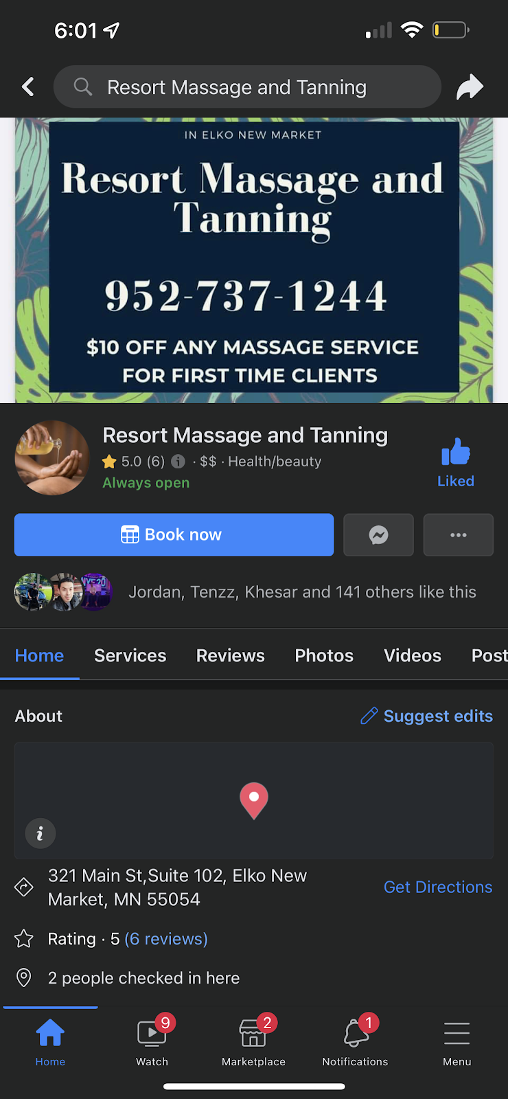 Resort Massage and Tanning | 321 Main St #102, Elko New Market, MN 55054, USA | Phone: (952) 737-1244