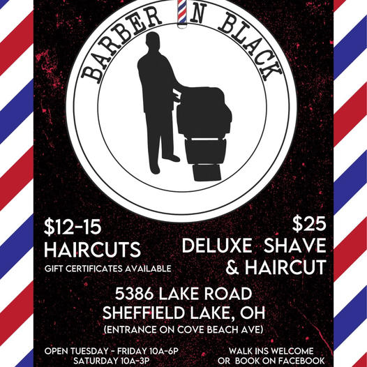 Barber In Black | 5386 E Lake Rd, Sheffield Lake, OH 44054, USA | Phone: (440) 714-7137