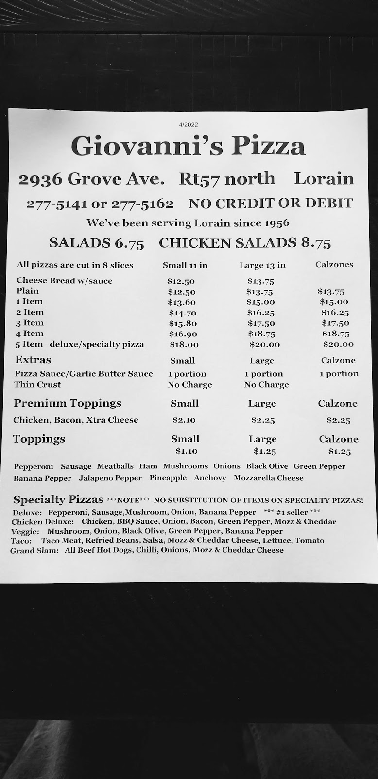 Giovanni s Pizza 2936 Grove Ave Lorain OH 44055 USA BusinessYab