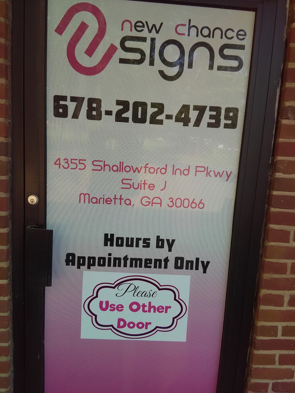 New Chance Signs | 4355 Shallowford Industrial Pkwy, Marietta, GA 30066, USA | Phone: (678) 202-4739