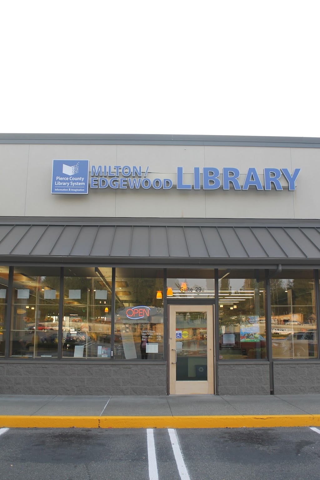 Milton/Edgewood Pierce County Library | 900 Meridian Ave E, Milton, WA 98354, USA | Phone: (253) 548-3325
