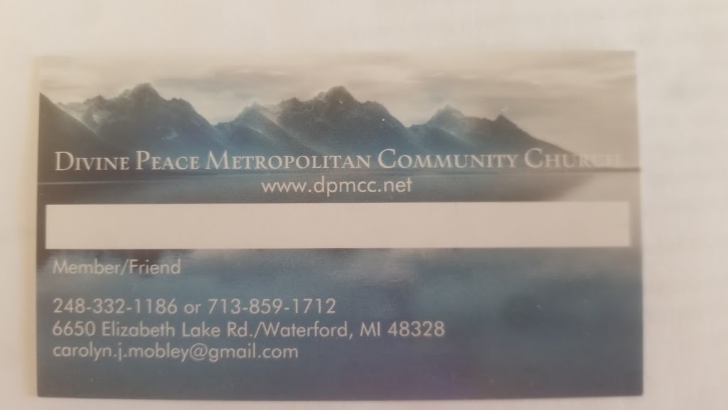 Divine Peace MCC | 6650 Elizabeth Lake Rd, Waterford Twp, MI 48327, USA | Phone: (248) 332-1186