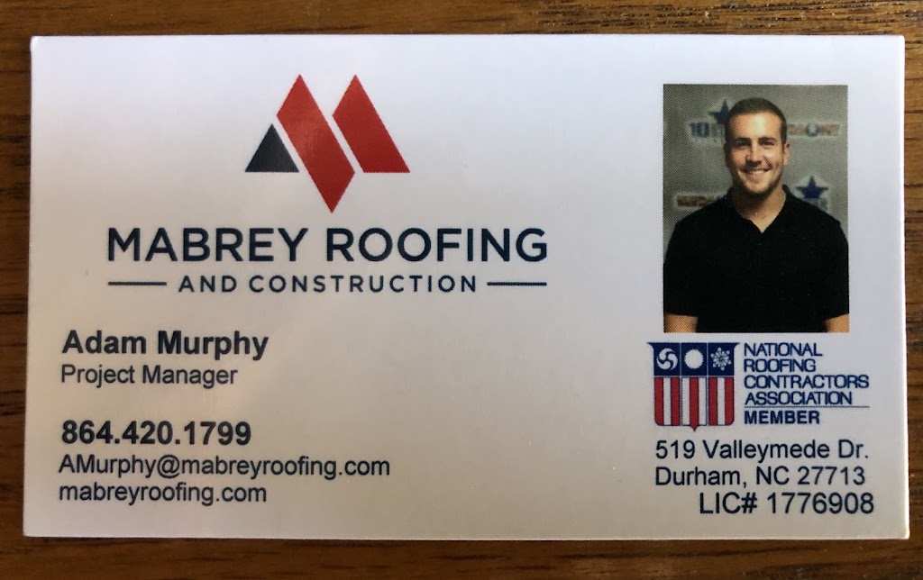 Mabrey Roofing and Construction | 519 Valleymede Dr, Durham, NC 27713, USA | Phone: (919) 795-6983