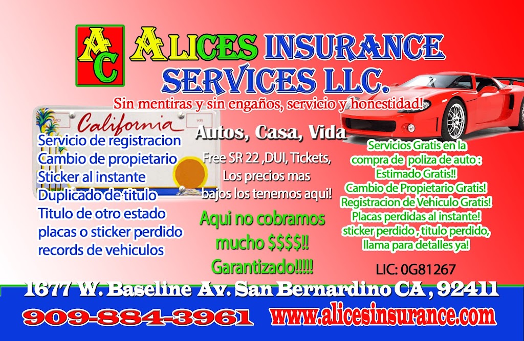 Alices Insurance and Income Tax Services | 1629 N Mt Vernon Ave suite 1, San Bernardino, CA 92411, USA | Phone: (909) 884-3961