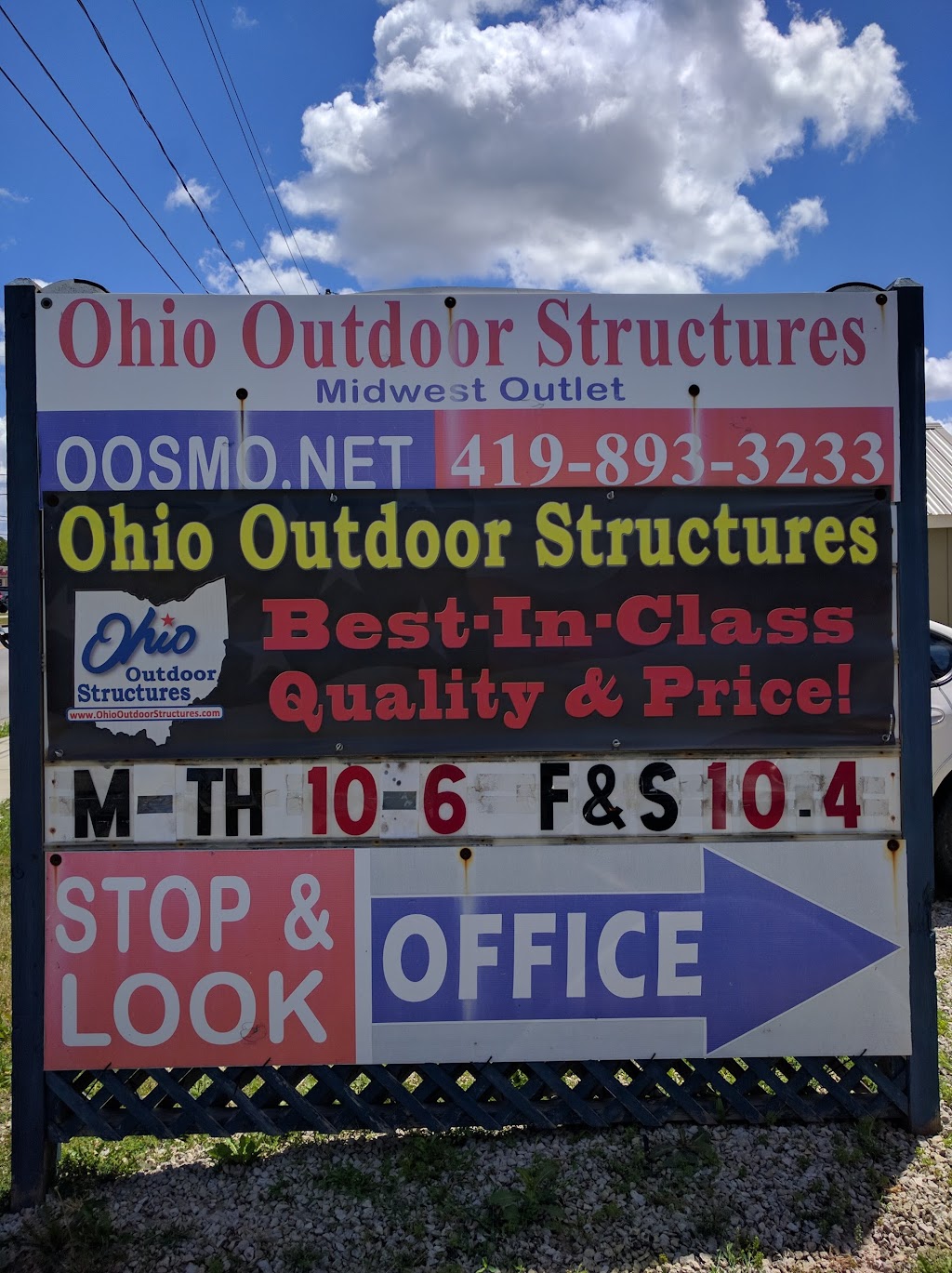 Ohio Outdoor Structures - Midwest Outlet | 1261 Conant St, Maumee, OH 43537, USA | Phone: (419) 893-3233