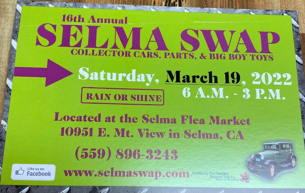 Selma Swap | 10951 E Mountain View Ave, Selma, CA 93662, USA | Phone: (559) 896-3243