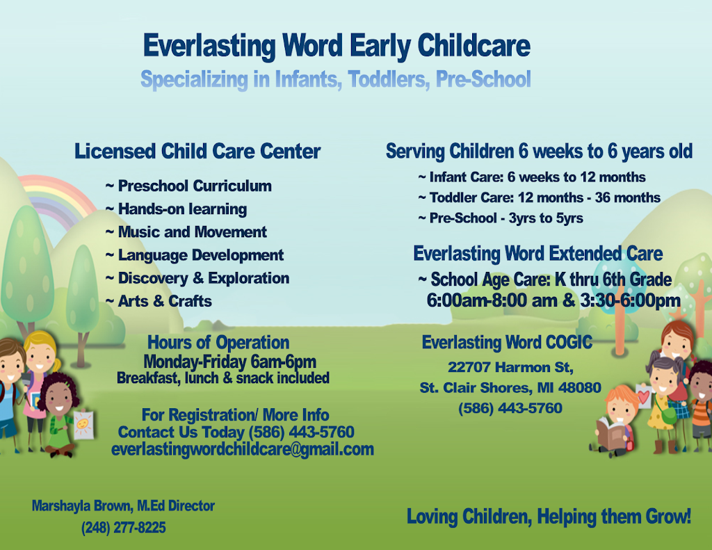 Everlasting Word Early Child Care | 22707 Harmon St, St Clair Shores, MI 48080, USA | Phone: (586) 443-5760