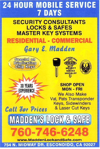 Maddens Lock & Safe | 754 N Midway Dr, Escondido, CA 92027, USA | Phone: (760) 746-6248