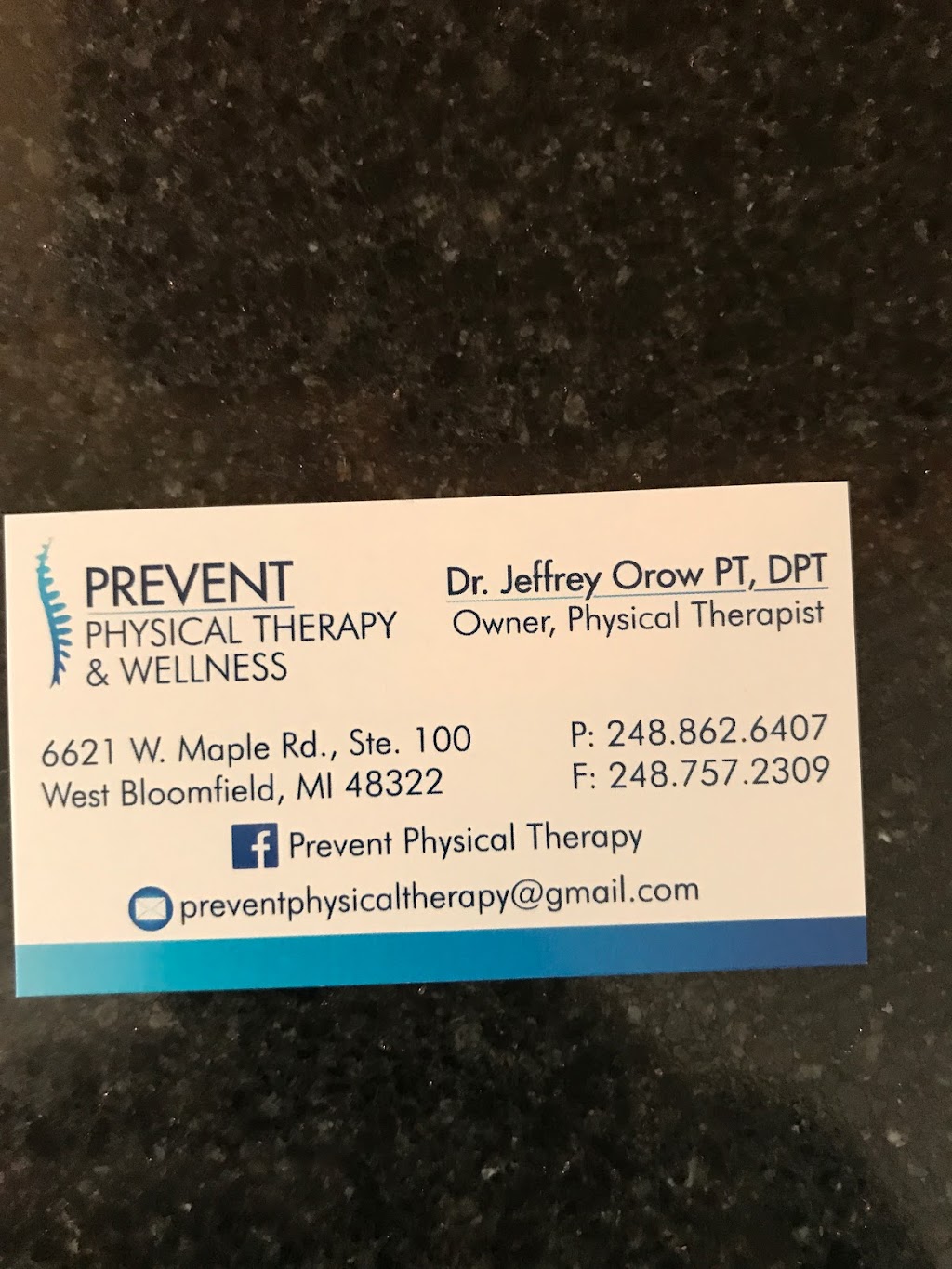 Prevent Physical Therapy & Wellness | 6621 W Maple Rd, West Bloomfield Township, MI 48322, USA | Phone: (248) 862-6407
