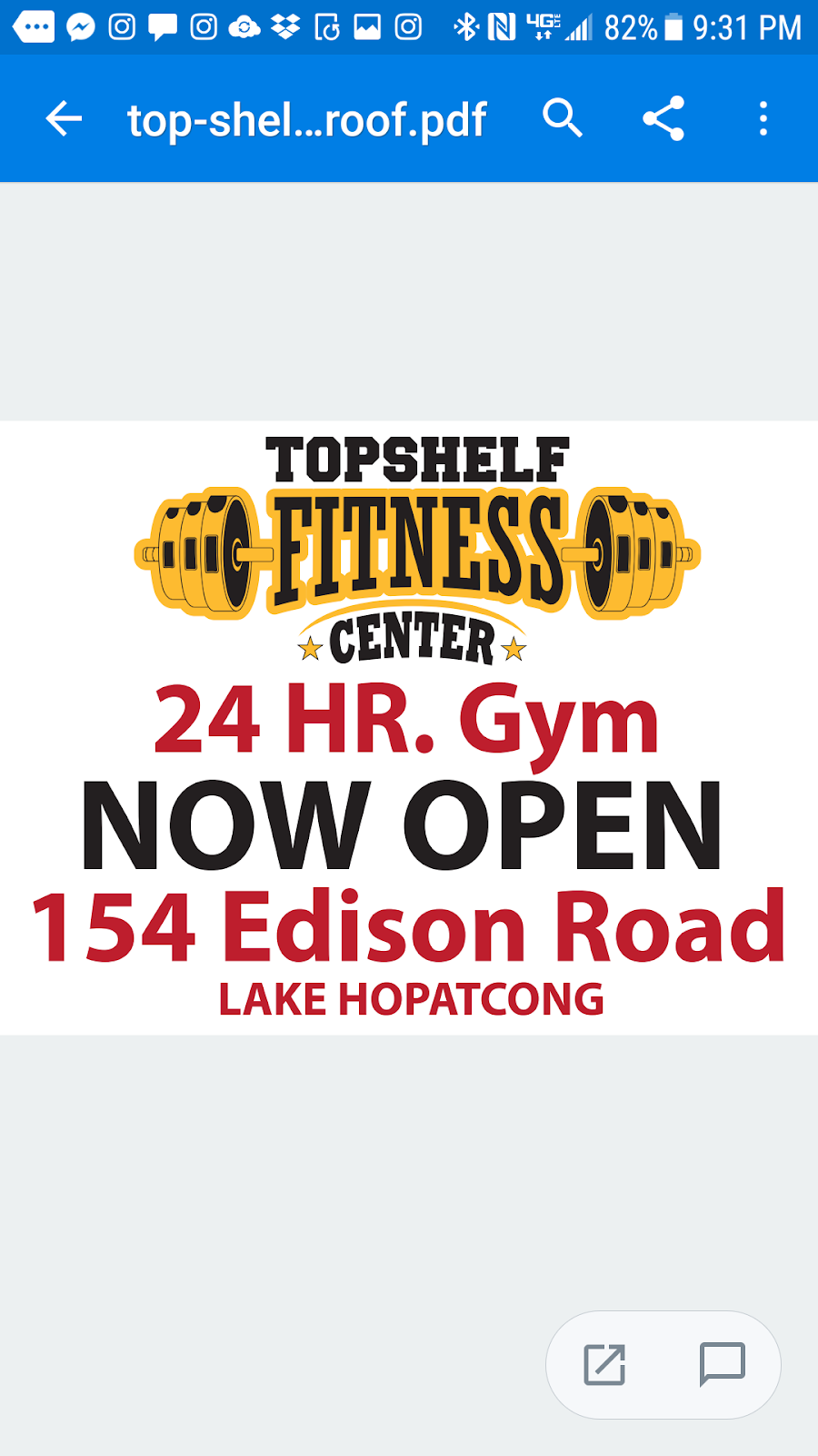 Topshelf Fitness Center & Supplement Store | 154 Edison Rd, Lake Hopatcong, NJ 07849, USA | Phone: (973) 601-7006