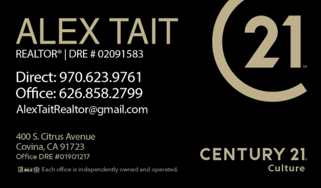 Alex Tait Realtor | 400 S Citrus Ave, Covina, CA 91723, USA | Phone: (970) 623-9761