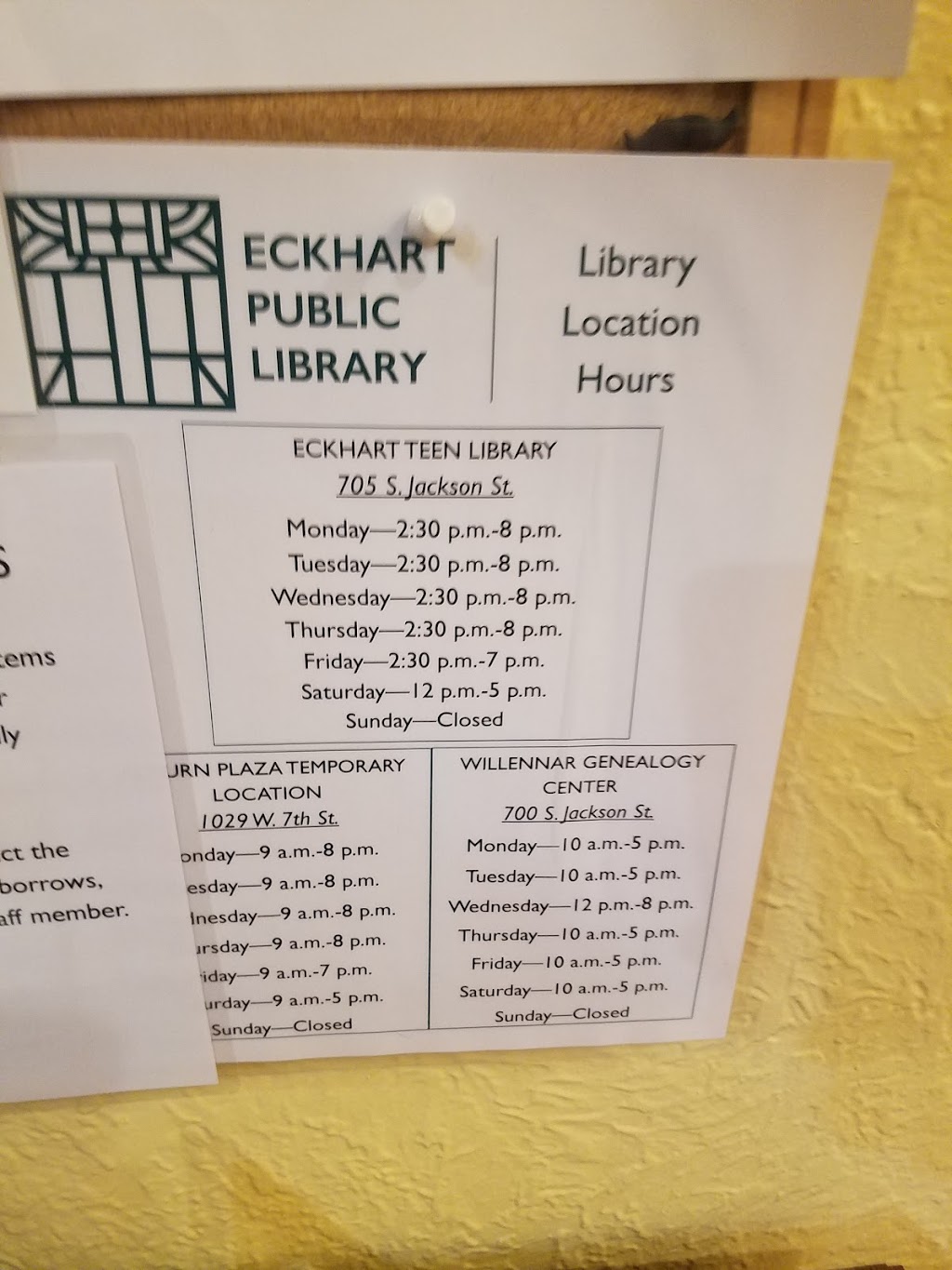 The Teen Library: A Service of Eckhart Public Library | 705 S Jackson St, Auburn, IN 46706, USA | Phone: (260) 925-2414
