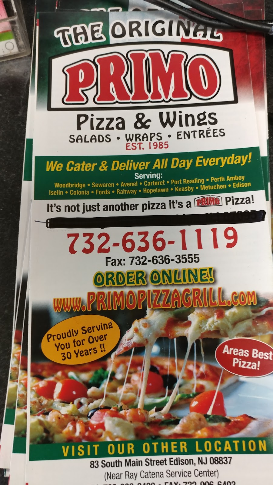 Primo Pizza & Wings | 83 Main St, Edison, NJ 08837, USA | Phone: (732) 906-6400