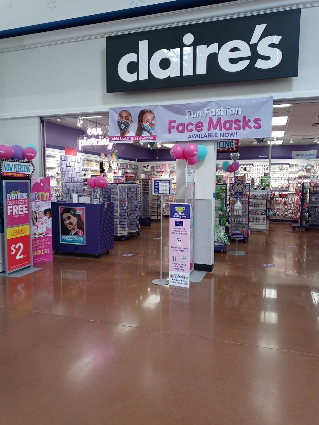 Claires Walmart | 1401 N Saginaw Blvd SPC 120, Saginaw, TX 76179, USA | Phone: (817) 232-8603