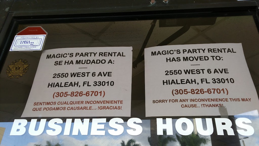Magics Party Rental & Supply | 11300 NW 87th Ct, Hialeah, FL 33018, USA | Phone: (305) 826-6701