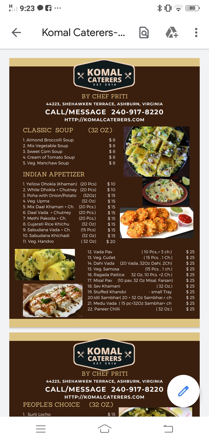 Komal Caterers by Chef Priti | 21323 Victorias Cross Terrace, Ashburn, VA 20147 | Phone: (240) 917-8220