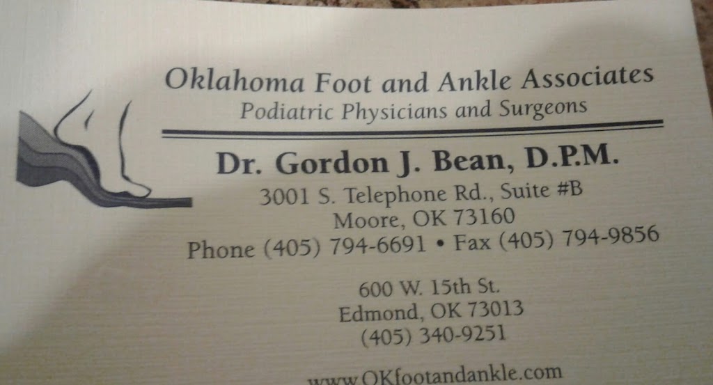 Gordon J Bean DPM Inc. | 3001 S Telephone Rd, Moore, OK 73160, USA | Phone: (405) 794-6691