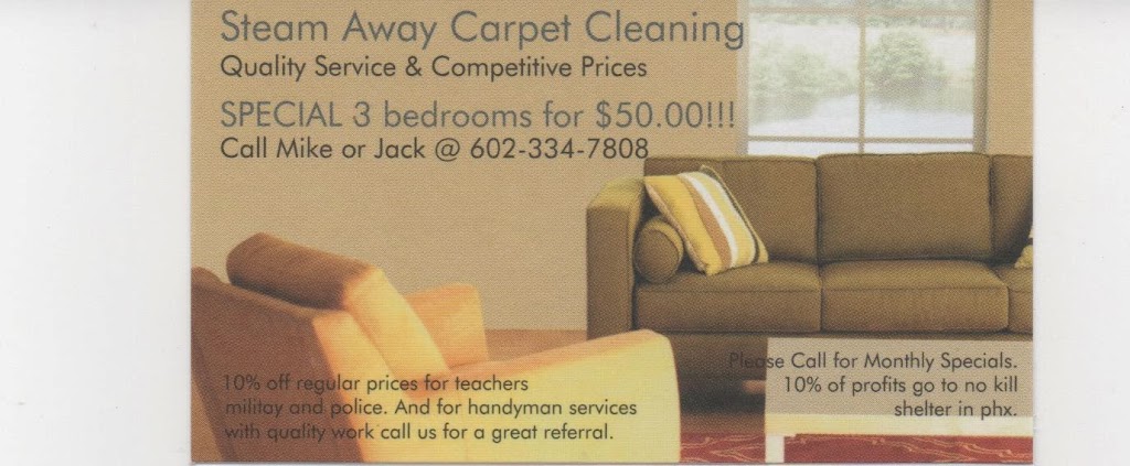 Steam Away Carpet Cleaning | 14410 N 40th St, Phoenix, AZ 85032 | Phone: (602) 334-7808