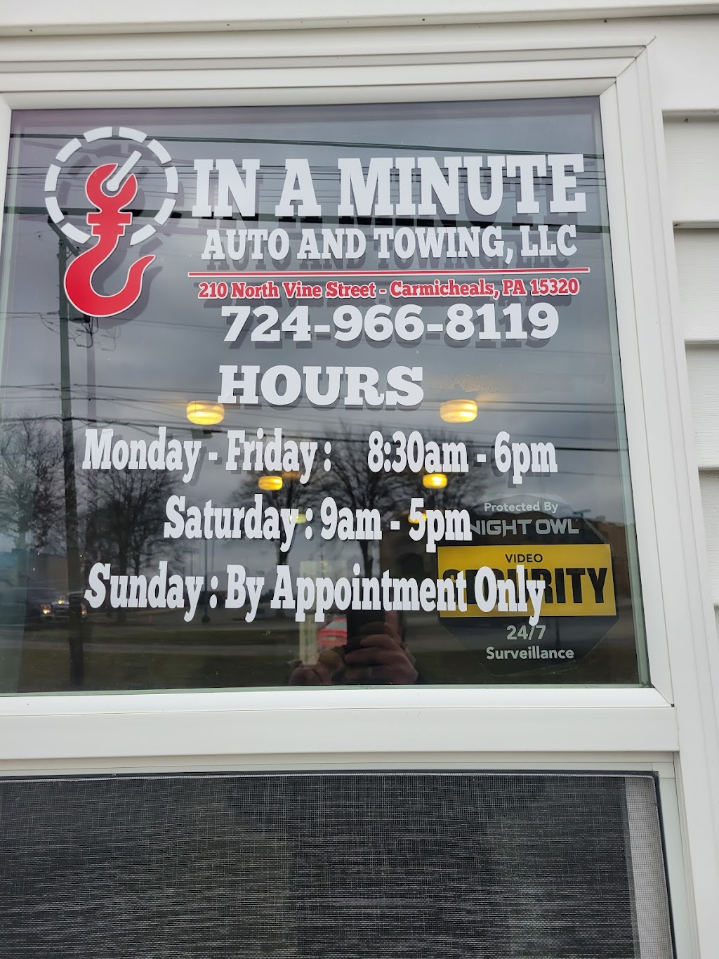 In A Minute Auto & Towing LLC | N Vine St, Carmichaels, PA 15320, USA | Phone: (724) 966-8119