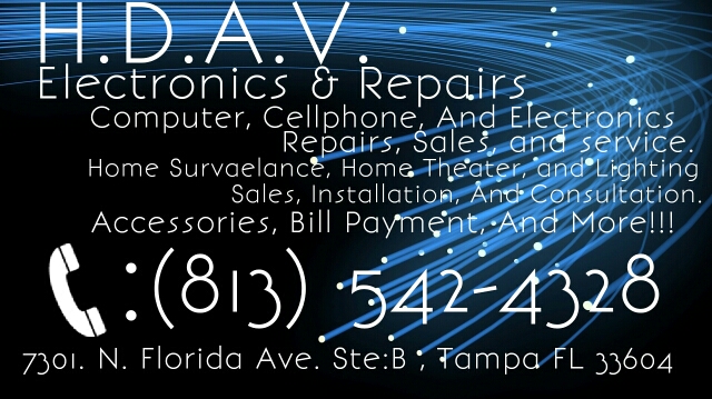 H.D.A.V. Electronics & Repairs. | 7301 N Florida Ave B, Tampa, FL 33604, USA | Phone: (813) 542-4328