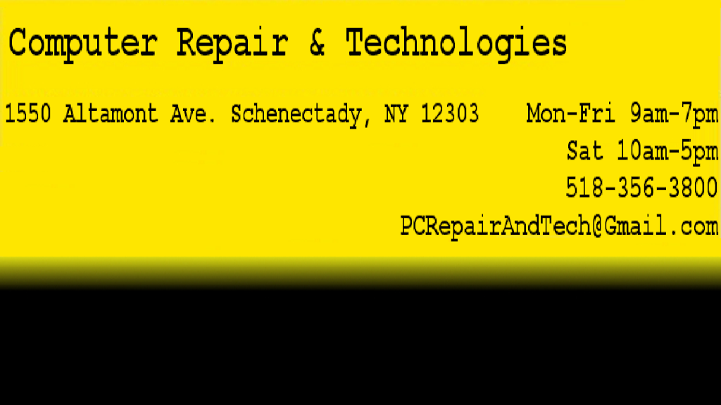 Computer Repair And Technologies Inc. | 1550 Altamont Ave #2, Schenectady, NY 12303, USA | Phone: (518) 356-3800