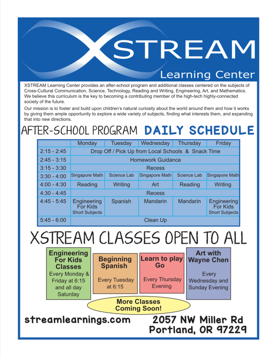 XSTREAM Learning Center | 2033 NW Miller Rd, Portland, OR 97229, USA | Phone: (503) 841-3445