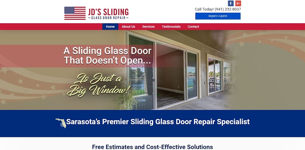 JDs Sliding Glass Door Repair | 1668 Pinyon Pine Dr, Sarasota, FL 34240, USA | Phone: (941) 232-8037