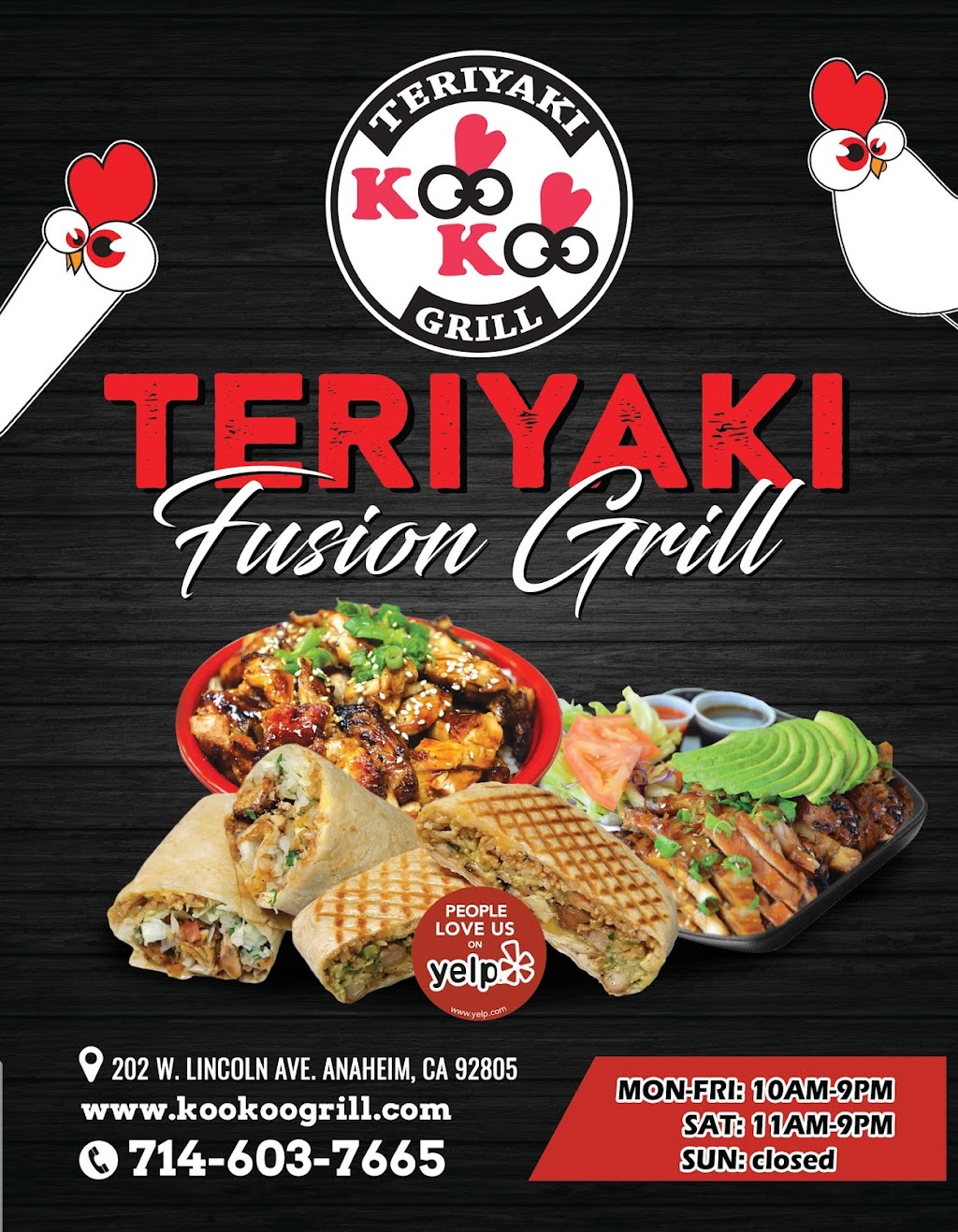 Kookoo Grill - The Original Fusion Teriyaki Joint | 202 W Lincoln Ave, Anaheim, CA 92805, USA | Phone: (714) 603-7665