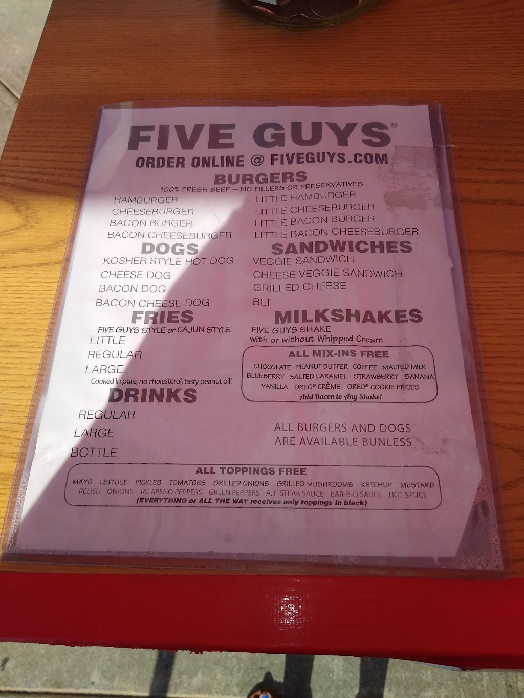 Five Guys | 3489 Lowery Pkwy Unit 1120, Fultondale, AL 35068, USA | Phone: (205) 849-5143