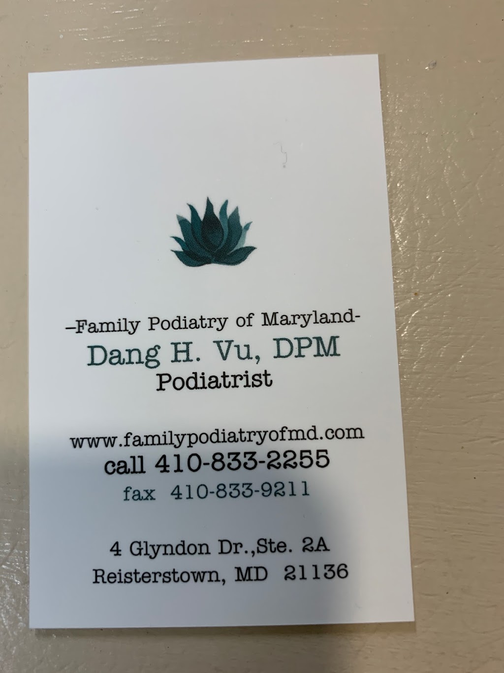 Family Podiatry of Maryland - Dang H Vu, DPM | 7600 Osler Dr Suite 106, Towson, MD 21204, USA | Phone: (410) 833-2255