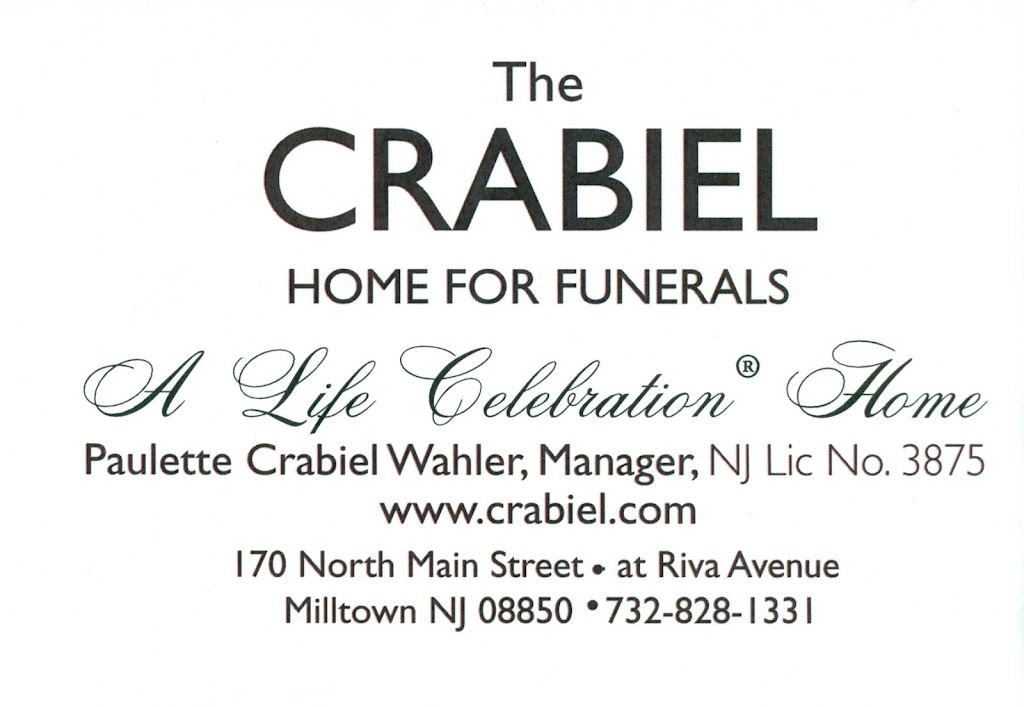 Crabiel Home For Funerals | 170 N Main St-at, Riva Ave, Milltown, NJ 08850, USA | Phone: (732) 828-1331