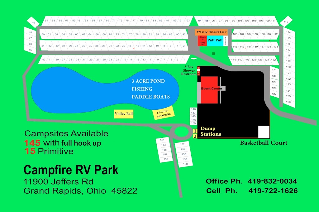 Campfire RV Park | 11900 Jeffers Rd, Grand Rapids, OH 43522, USA | Phone: (419) 832-0034