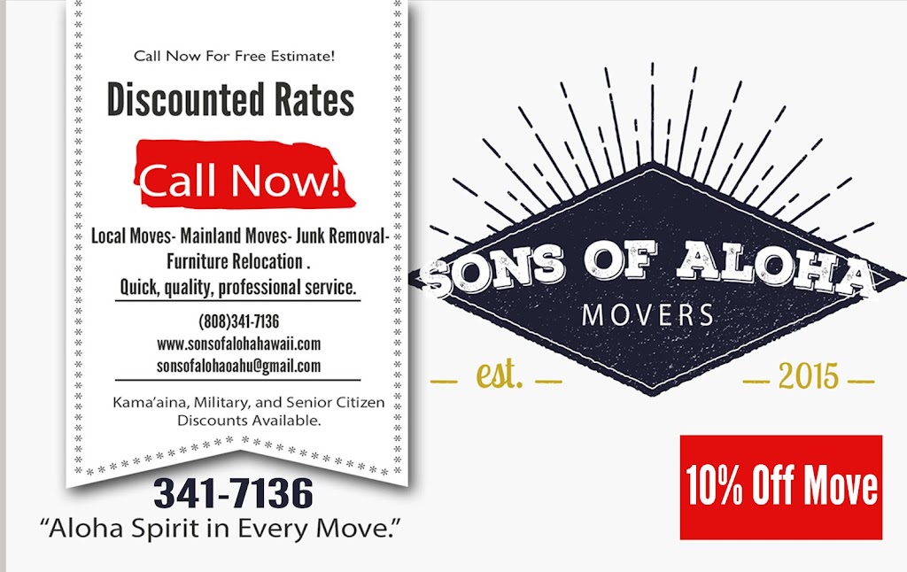 Sons of Aloha Movers | 94-555 Alapoai St #150, Mililani, HI 96789, USA | Phone: (808) 341-7136