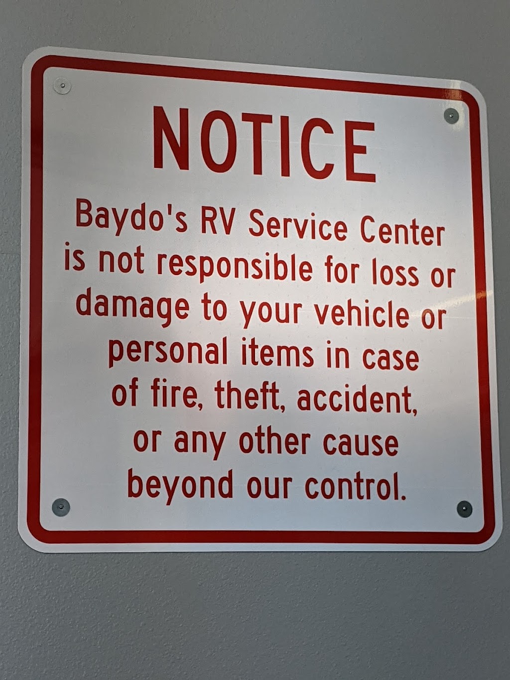 Dixon & Dixon Inc. dba: Baydos RV Service Center | 7916 Pacific Hwy E, Milton, WA 98354, USA | Phone: (253) 926-9212