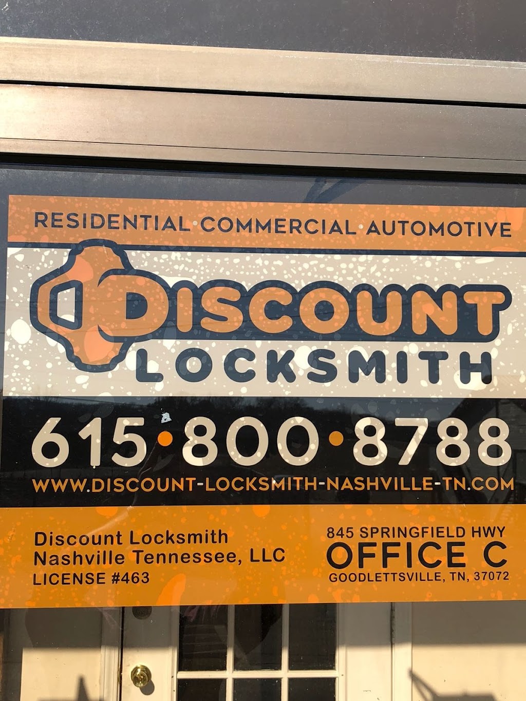 Discount Locksmith of Nashville | 845 Springfield Hwy office c, Goodlettsville, TN 37072, USA | Phone: (615) 800-8788