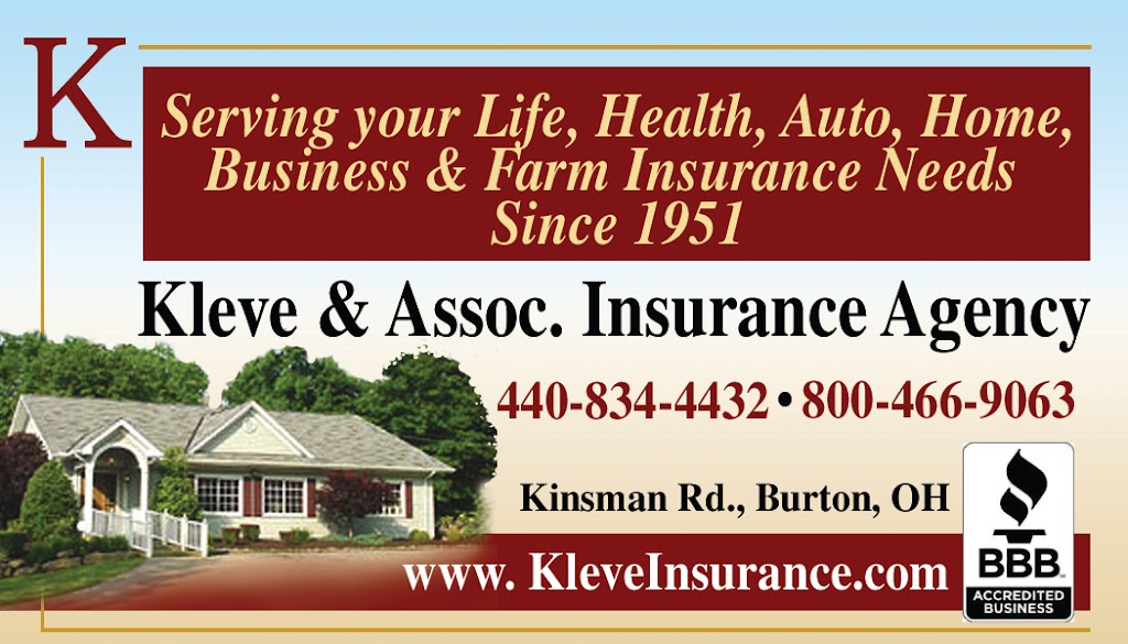 Kleve & Associates Insurance Agency Inc. | 14225 Kinsman Rd, Burton, OH 44021, USA | Phone: (440) 834-4432