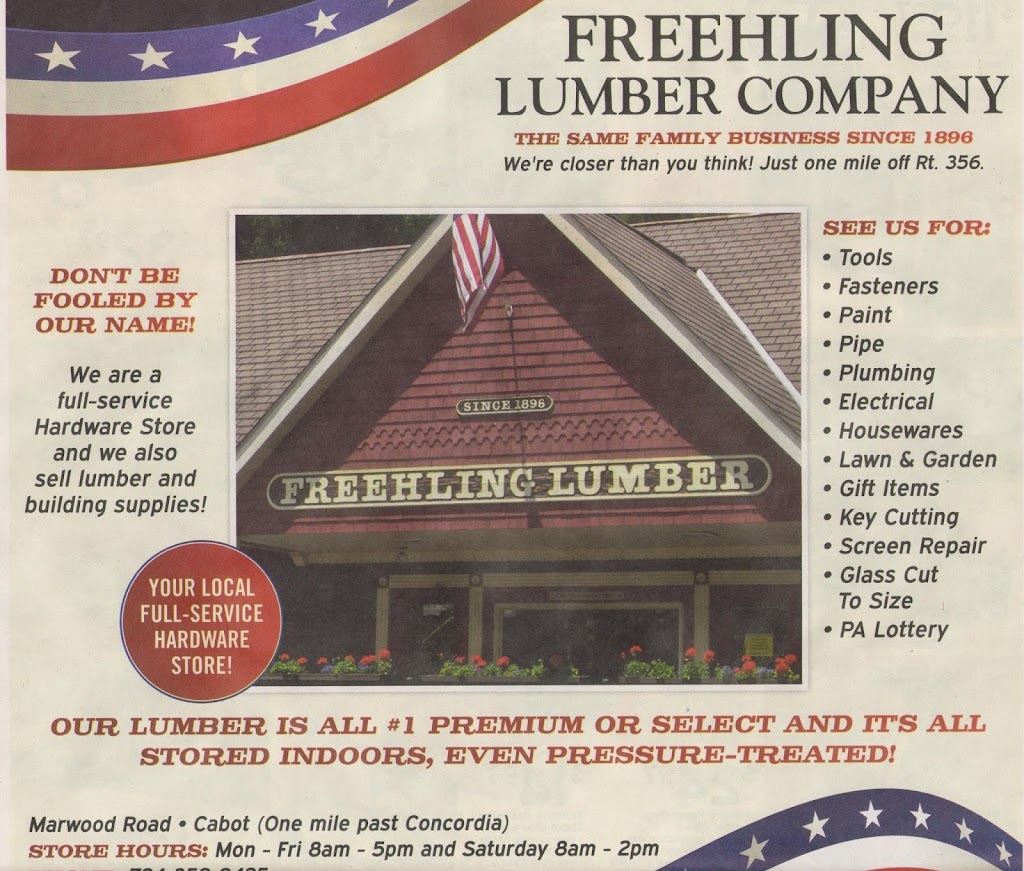 Freehling Lumber Co Inc | 245 Marwood Rd, Cabot, PA 16023, USA | Phone: (724) 352-9425