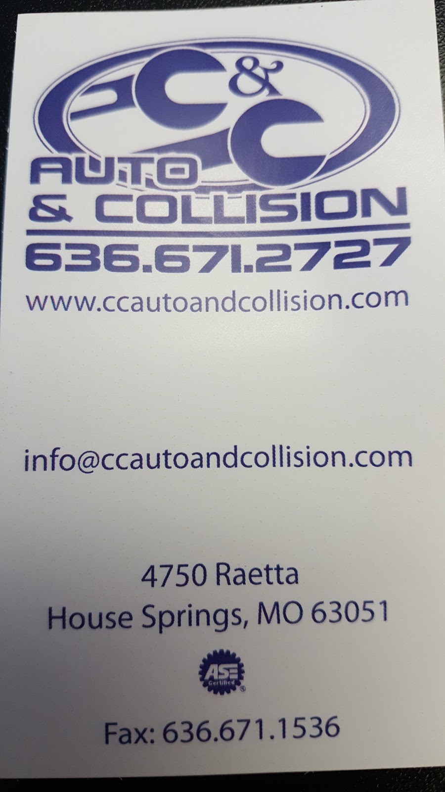 C & C Auto and Collision | 4750 Raetta Ln, House Springs, MO 63051, USA | Phone: (636) 671-2727