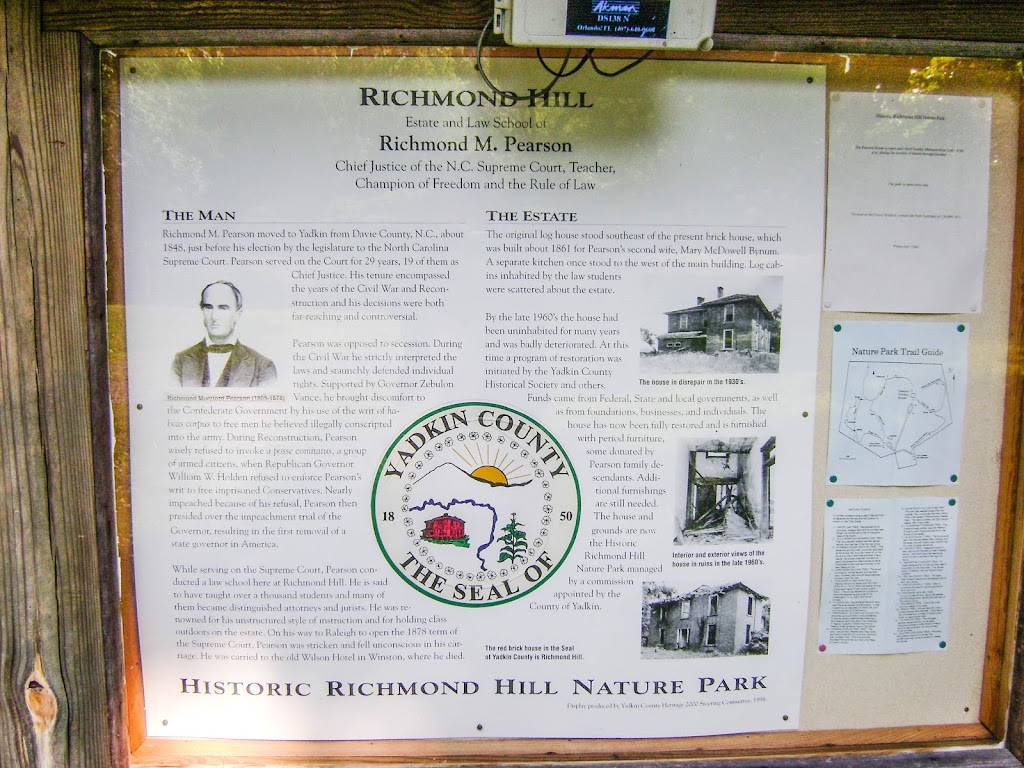Historic Richmond Hill Nature Park | 4641 Law School Rd, East Bend, NC 27018, USA | Phone: (336) 699-3921