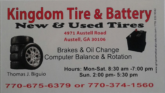 Kingdom Tire & Battery | 4971 Austell Rd #500, Austell, GA 30106, USA | Phone: (770) 675-6379