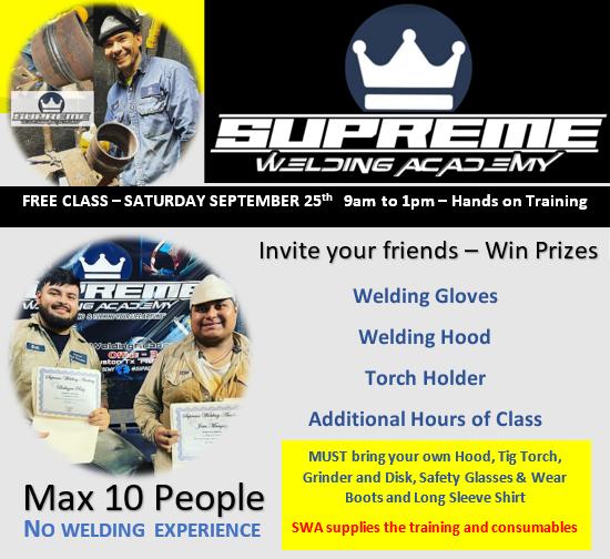 Supreme Welding Academy, LLC | 11980 Proctor St, Houston, TX 77038, United States | Phone: (346) 754-0173