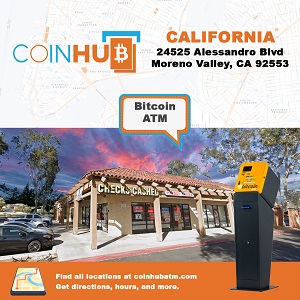 Moreno Valley Bitcoin ATM - Coinhub | 24525 Alessandro Blvd C, Moreno Valley, CA 92553, United States | Phone: (702) 900-2037