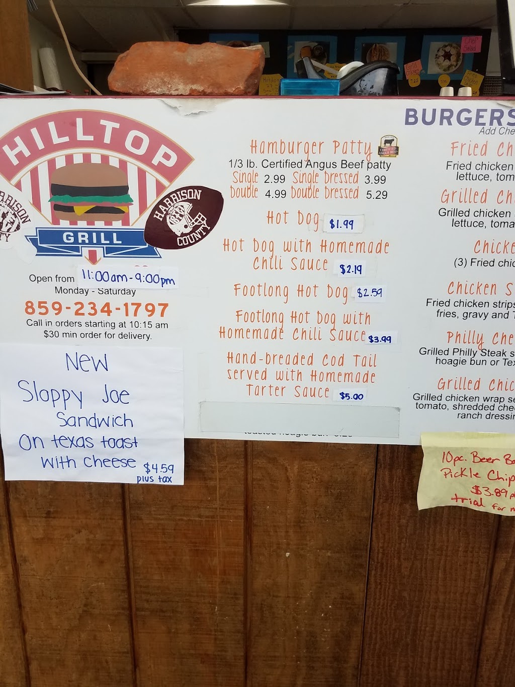 Hill Top Grill | 315 Webster Ave, Cynthiana, KY 41031, USA | Phone: (859) 234-1797
