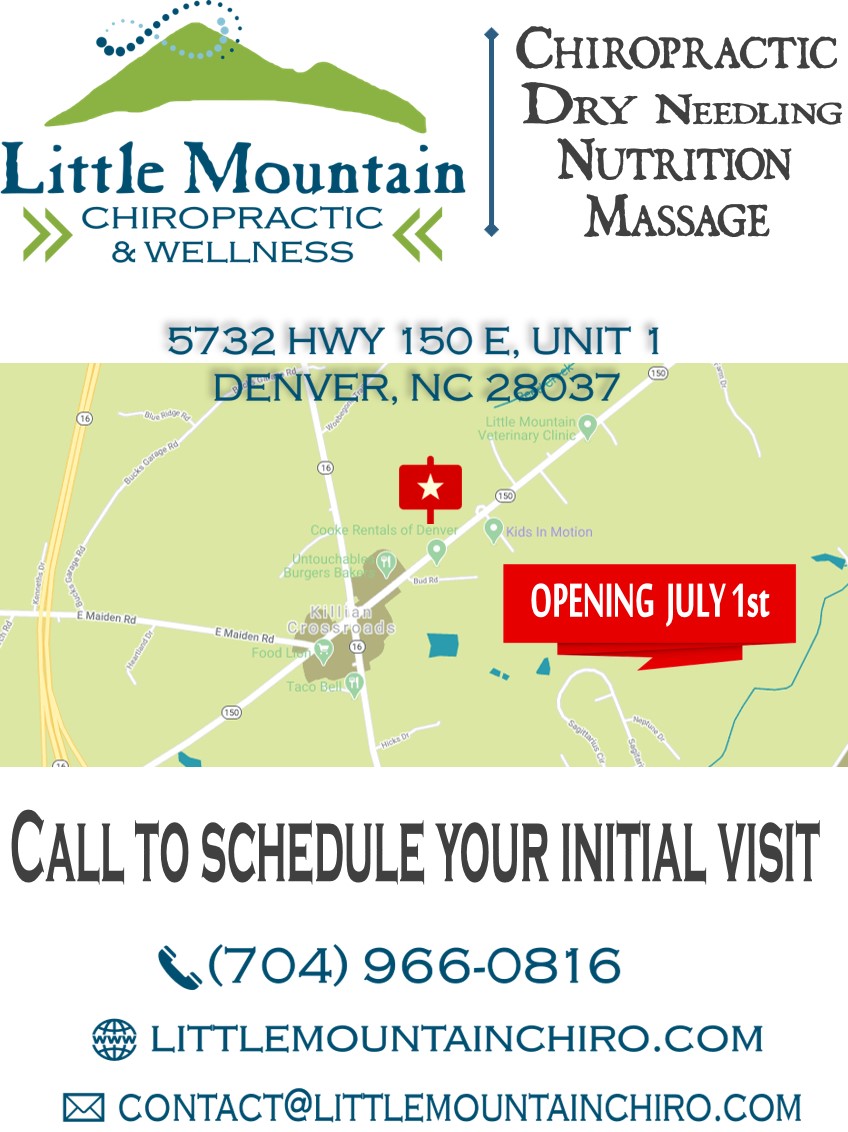 Little Mountain Chiropractic and Wellness | 5732 Highway 150 E, unit 1, Denver, NC 28037, USA | Phone: (704) 966-0816