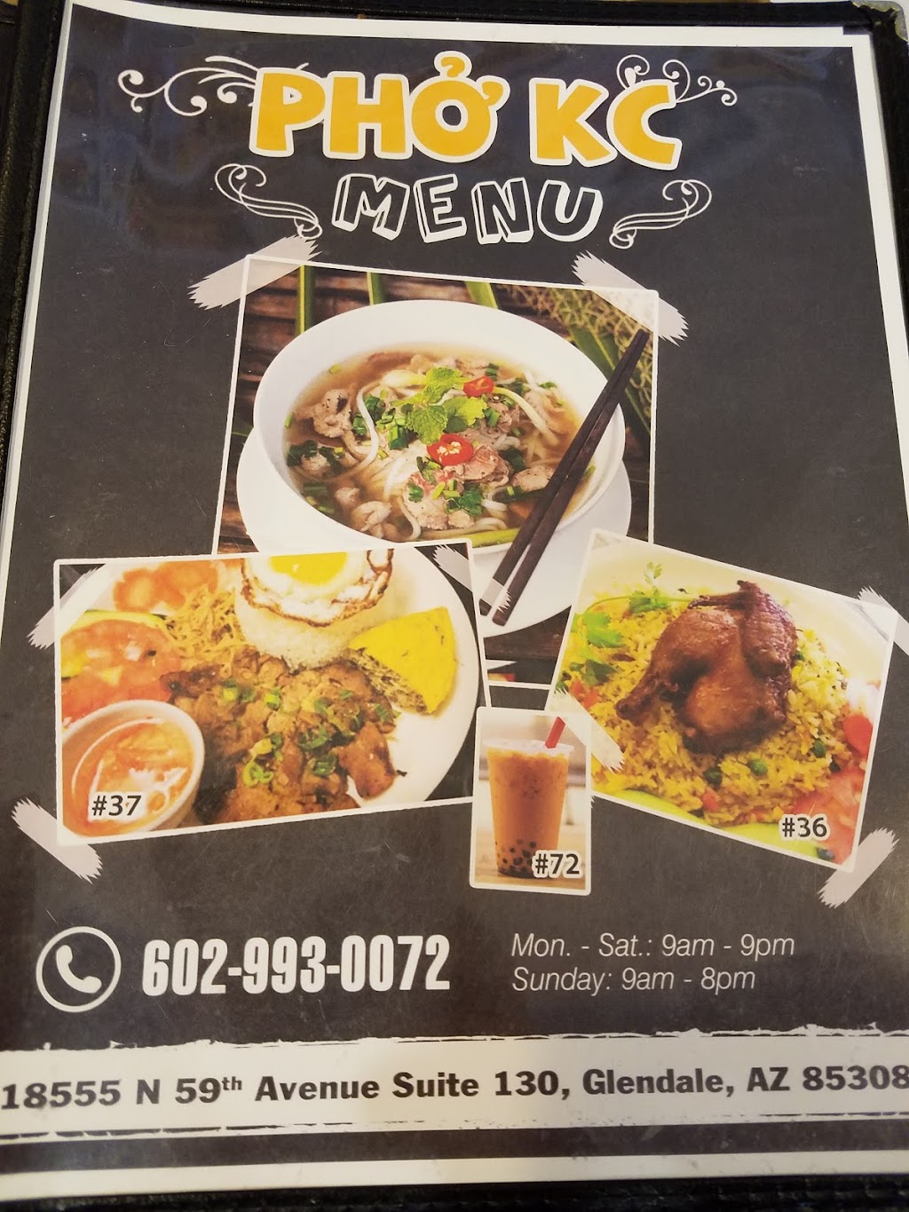 PHO KC Vietnamese Restaurant | 18555 N 59th Ave #130, Glendale, AZ 85308, USA | Phone: (602) 993-0072